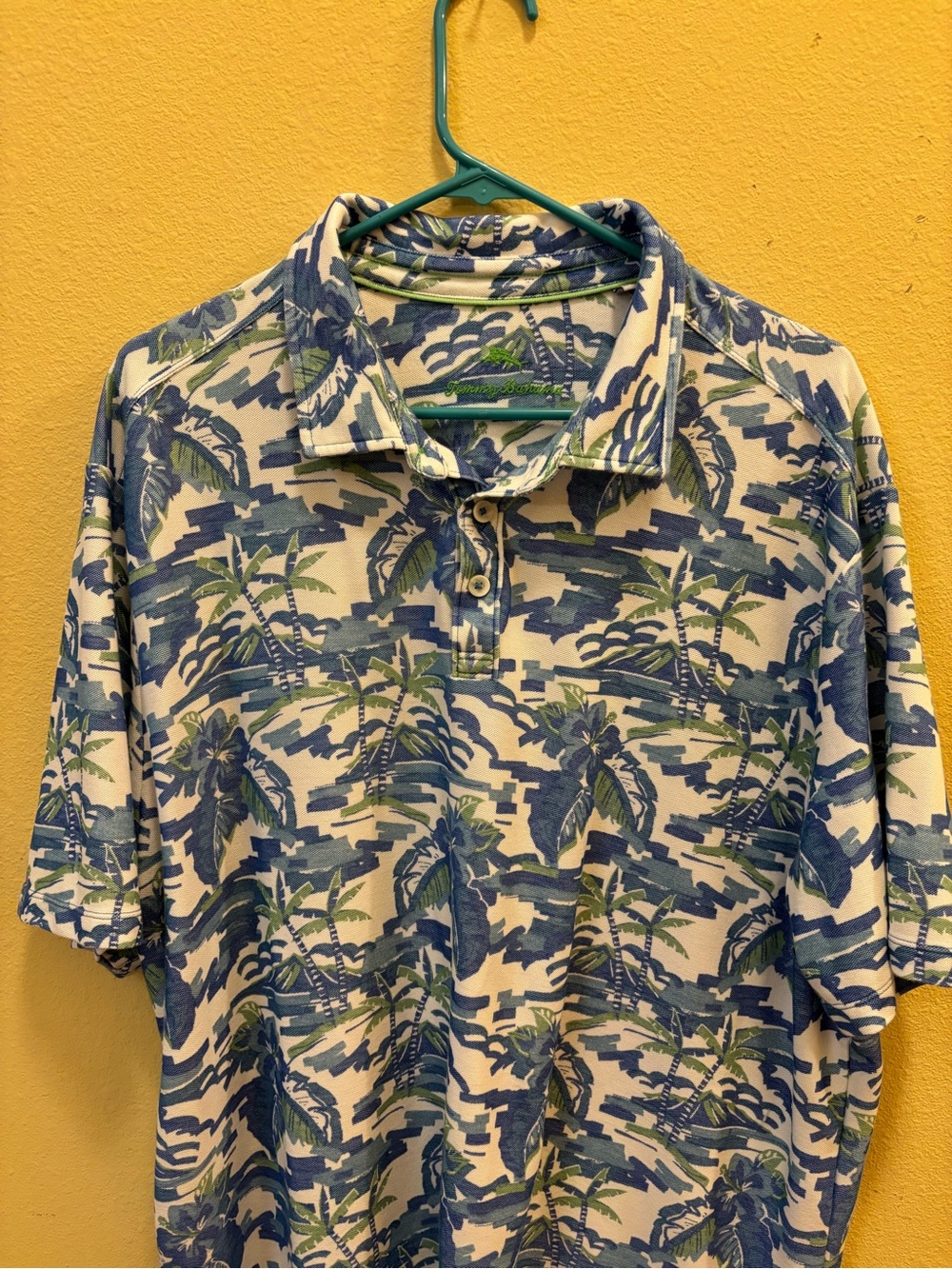 Tommy Bahama Tropical Palm Polo in Blue, Green & Cream